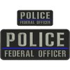 Police Federal Officer Blue LINE EMB Patch 4X10 and 2X5