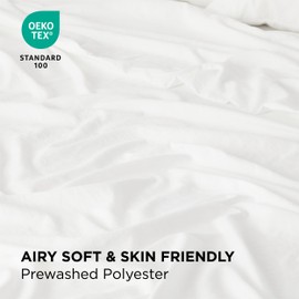 Bedsure Deep Pocket Full Size Sheets Set - 6 Piece, Prewashed Ultra-Soft Full Size Bed Sheets, Fits Mattresses Up to 18 Inches Thick, Breathable & Secure Fit, Hotel Luxury Bedding, White