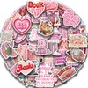 Pink Bookish Stickers 50pcs, Book Stickers for Kindle, Pink Sticker