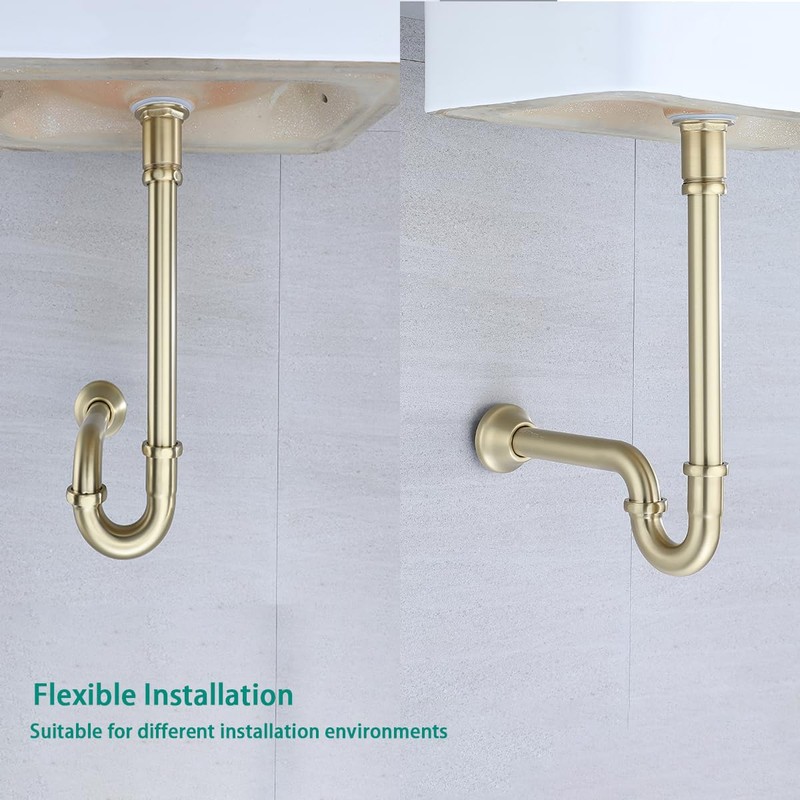 Brass P Trap U-Shape 11/4 inch Sink Drain Pipe with