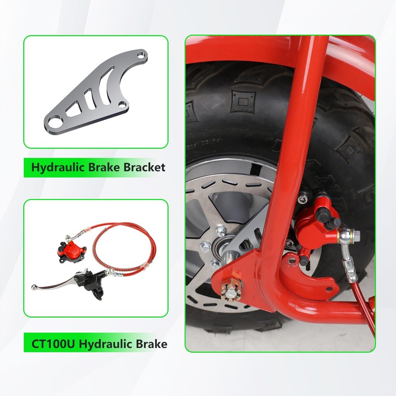 XIKOBY Chrome Hydraulic Brake Caliper Bracket Mount Kit Compatible with