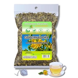B-Experts Store Gobernadora Tea (Chaparral Leaf) – 4 oz Loose Leaf Herbal Tea – Tea Infuser Ball