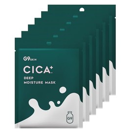 G9 CICA+ DEEP MOIST MASK 0.8 fl oz (22 ml) Set of 6 Individual Packaging (Highly Moisturizing, Rough Skin Care), G9 Sheet Mask, Mask Pack, Face Mask, 5 CICA Ingredients 20,000 ppm Formulation, Herbal