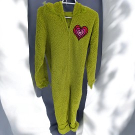 Dr. Seuss Grinch Union Suit Costume Hooded Christmas Zip UP Polyester Size XL/XG