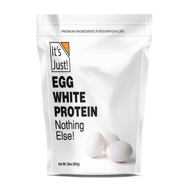 It's Just! - Egg White Protein Powder, Dried Egg Whites Protein, Meringue Ingredient, Non-GMO, USA Farms, Unflavored (20oz)