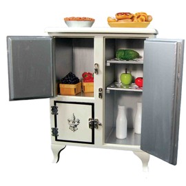 THE QUEEN'S TREASURES 18 Inch Doll Furniture, 1930's American Style Vintage Wooden Icebox for Kitchen Food Storage, Fits 18 Inch American Girl Dolls