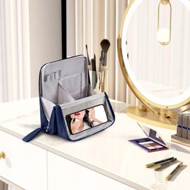 Standing Makeup Bag,Travel Makeup Bags Large Capacity | Cosmetic Case Portable Waterproof Container, Toiletry Organizer for Women Girls Stationery Supplies Toiletries