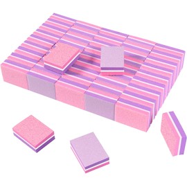 CGBE Limas Uñas 100/180 - Pulidor Doble Cara - 50 Uds (Rosa-morado) Bloque doble cara. Ideal para uñas acrílicas y naturales. Kit profesional 50 piezas reutilizables.
