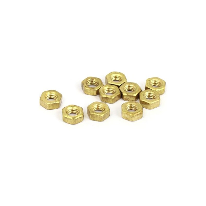 TA-VIGOR 10Pcs Hex Nuts, M4 Self Locking Nuts, Brass Machine