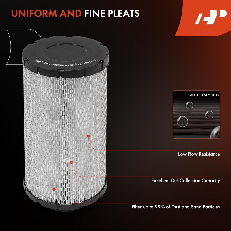 A-Premium 2-PC Engine Air Filter - Compatible with Polaris RZR