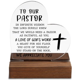 Pastor Appreciation Gifts, Pastor Gifts for Men, Birthday Gift for Pastor, Unique Pastor Christmas Christian Prayer Gifts for Pastor, Thank You Presents for Our Pastor Desk Sign Plaque Decor XPP1