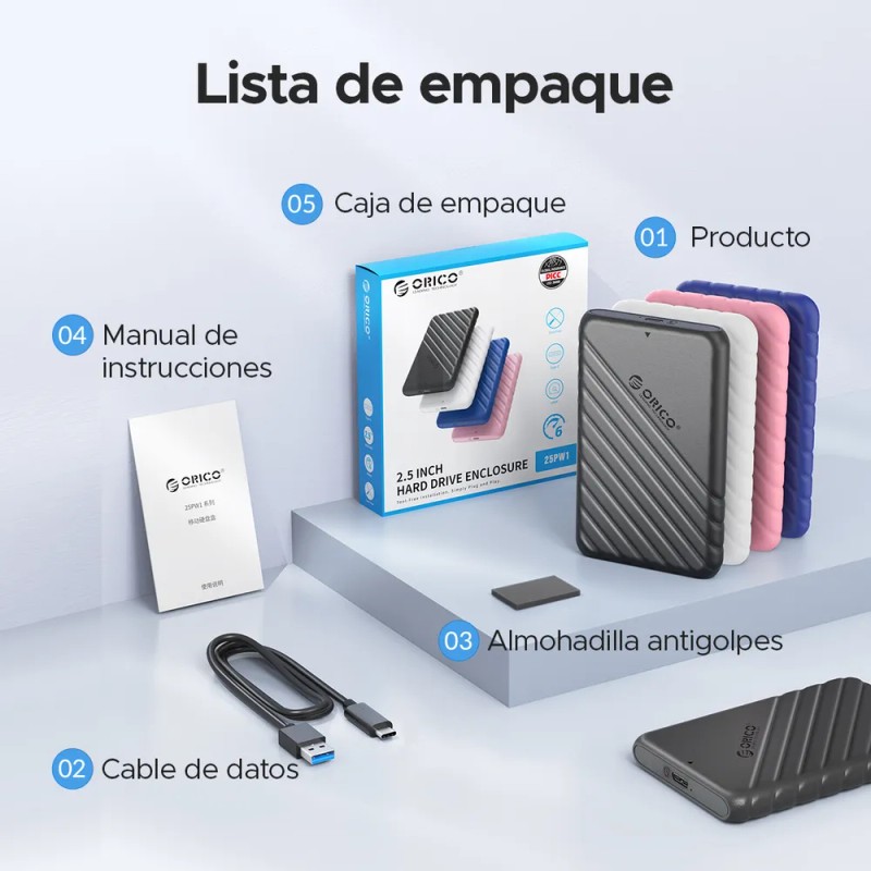 Orico Case Externo Para Hd/ Ssd Sata 2.5 Usb 3.0