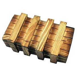 Geo Shipping Trick Box, 2 Compartments, Wood, brown, one size, 10222