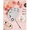 PALETA DE ACERO INOXIDABLE PARA MEZCLA DE MAQUILLAJE CON ESPATULA