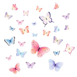 Little Deco DL654 Wall Sticker 32 Butterflies Wall Decoration Children's Room Playroom Bedroom Living Room Hallway Bathroom Toilet Nursery