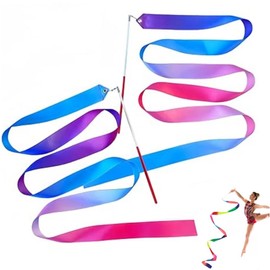 Jindizi Rhythmic Gymnastics Ribbon Set of 2, Dance Ribbon, Gym Rhythmic Art, Junior Ribbon, Gymnastics Dedicated Play, Rhythmic Gymnastics Ribbon, Rhythmic Gymnastics Ribbon, Children's Dance Ribbon