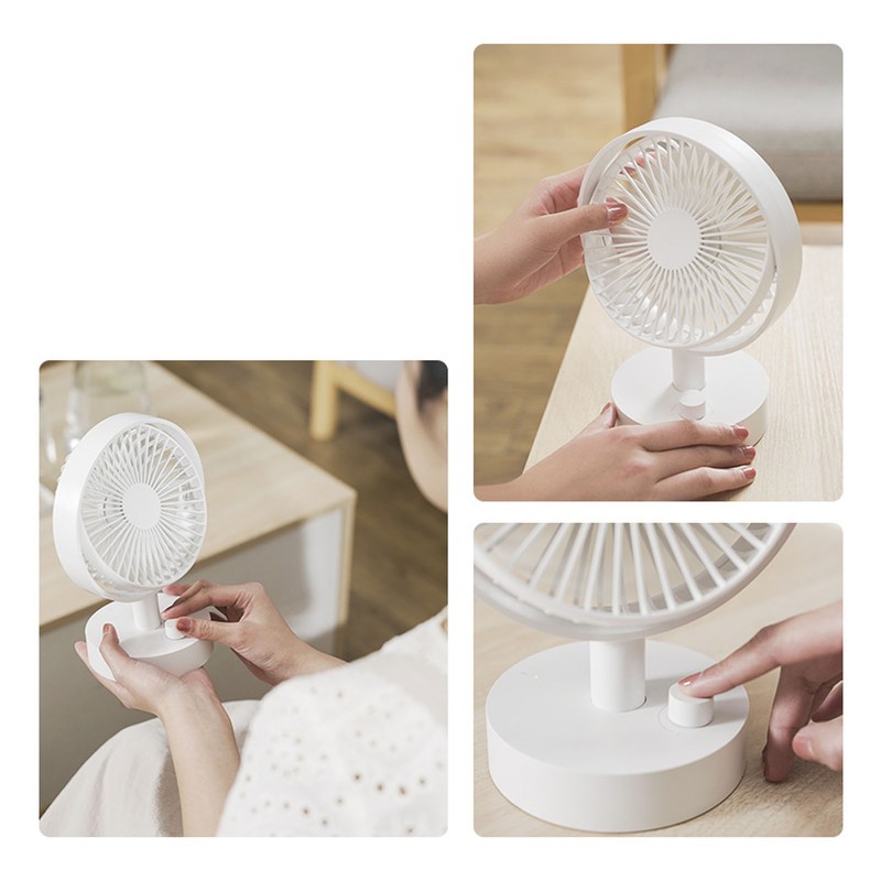 Desk Fan Strong Airflow Stepless Speed Quiet Portable Cooling Table