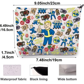 WZMPA Fallout Boy Makeup Bag Arms Gifts Nuka Cola Sign Makeup Zipper Pouch Bag Vault Tech Merchandise (Vault-Tec 33)