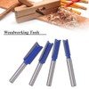 Mesee 4 Pieces Double Flute Straight Router Bit Set 1/4