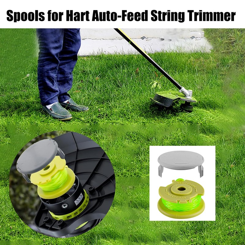 8 Spools 2 Trimmer Caps for Hart Auto-Feed String Trimmer,
