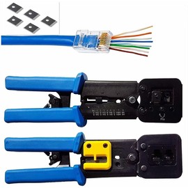 RJ45 Crimp Tool for Pass through and legacy connectorsProfessional High Performance Crimper Tool by Ethernet Connector for pass through and legacy connectors and RJ-11, RJ-12 Legacy Connectors