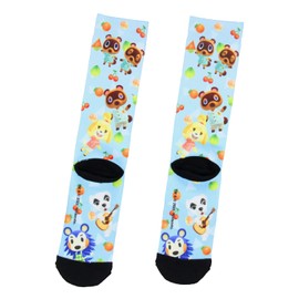 Bioworld Animal Crossing Men's Allover Character Sublimated Adult Crew Socks 1 Pair