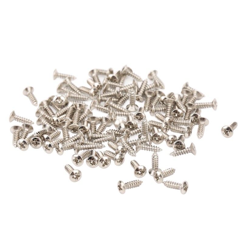 100PCS Guitar Pickguard Screws Metal Guard Plate Mounting Screw Electric
