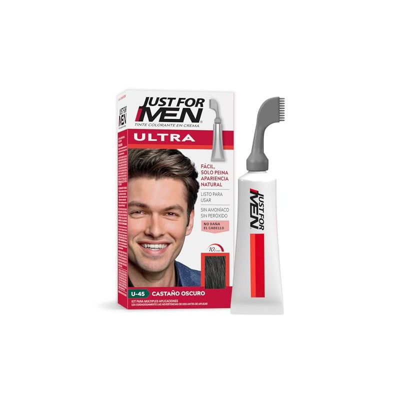 Just For Men Ultra, Tinte para Canas, Castaño Oscuro U45,