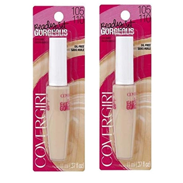 Pack of 2 CoverGirl Ready, Set Gorgeous Concealer, Fair, 105/110, 105-110