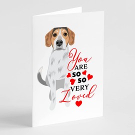 Caroline's Treasures WDK3831GCA7P Beagle Tricolor #2 so Loved Greeting Cards and Envelopes Pack of 8 Blank Cards with Envelopes Whimsical A7 Size 5x7 Blank Note Cards