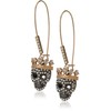 Betsey Johnson Pave Skull Dangle Earrings