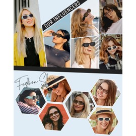 MIZZEO Trendy Oval Sunglasses for Women Men, Retro Vintage 90s Classic Trend Ladies Sunglasses for Small Face (Brown Lens)