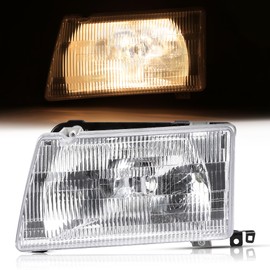 HECASA Driver Side Headlight Compatible with Peterbilt 375 385 Trucks Halogen Headlamps Assembly Clear Lens (Plastic)