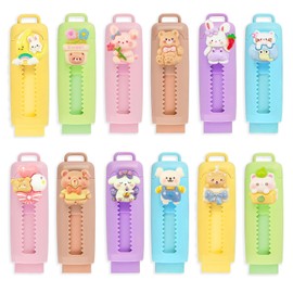 12 Pack Cute Retractable Pencil Erasers for Kids Fun Erasers Bulk Kawaii Kids Pencil Eraser for Classroom Rewards Students Gifts School Supplies.