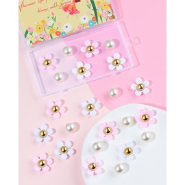 Mon Caramel 21PCS Resin Beach Bag Accessories Charms,Resin Beach Totes Accessories Inserts,Daisy Flower Bag Charms