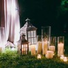 Shihanee Set of 6 Pillar Candles and Glass Cylinder Vases