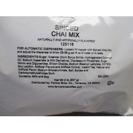 SPICE CHAI TEA LATTE POWDER MIX 6 X 2 LB BAGS FARMER BROS BRAND