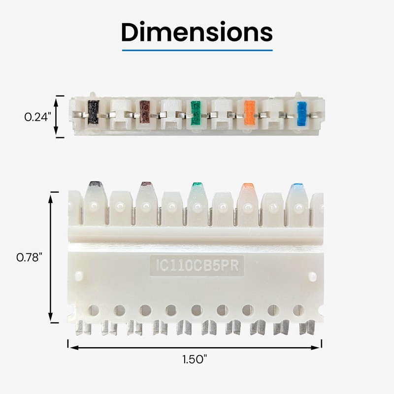 ICC 110-Style C-5 Connector, 5-Pair, CAT5e Rated, 100-Pack, IDC Termination