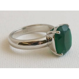 Grüner Onyx Sterling Silber Ring - Natürlicher Edelstein - Geburtstagsgeschenk - Weihnachtsgeschenk - Handgefertigte Geschenkideen für Frauen(Größe: US Size 6 / Diameter 16.5)