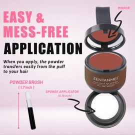 ZENTANMEI Root Touch Up Hairline Powder for Women & Men, Gray Hair Cover Up, Hairline Shadow Powder Sweatproof & Windproof, 0.14 oz Root Cover Up Powder for Thinning Hair (Red Brown, 0.14)