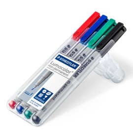 Staedtler Lumocolor 316 WP4 Foil Pen Non-Permanent Water Soluble F-Tip Line Width Approx. 0.6 mm Set of 4 Colours
