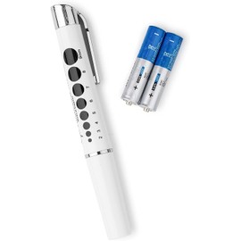 Primacare DL-9325 LED Diagnostic Penlight with Imprinted Pupil Gauge, Reusable and Lightweight Medical Pen Light for Nurse, Student, Doctors EMT, Batteries Included, White