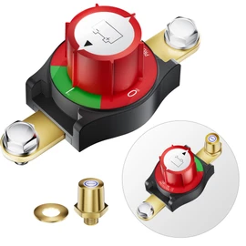 Battery Disconnect Switch 12V–24V, Heavy Duty Side Post Master Power Cut Off Switch (On/Off, 3/8"-16 UNC Thread) for Marine Boat Car RV ATV UTV Vehicles