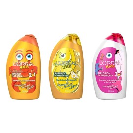 Shampoo L'oréal® Kids Manzanilla, Mango, Framb 3pzs De 265ml