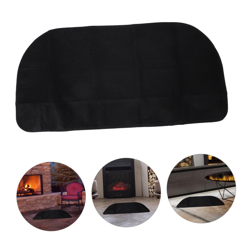 SUPVOX Fireproof Hearth Mat Semicircle Fireplace Rug Flame Retardant Floor