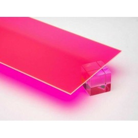 1/4" (0.236") Neon Pink Fluorescent Acrylic Plexiglass Sheet 24"x12" Cast 6mm Thick Nominal Size AZM