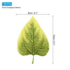 PATIKIL 5.1x3.1 Artificial Green Leaves, 30 Pcs Bulk Greenery Leaves Fake Sunflower Leaves Fake Leaves for Wedding Bouquets Wreaths Decor