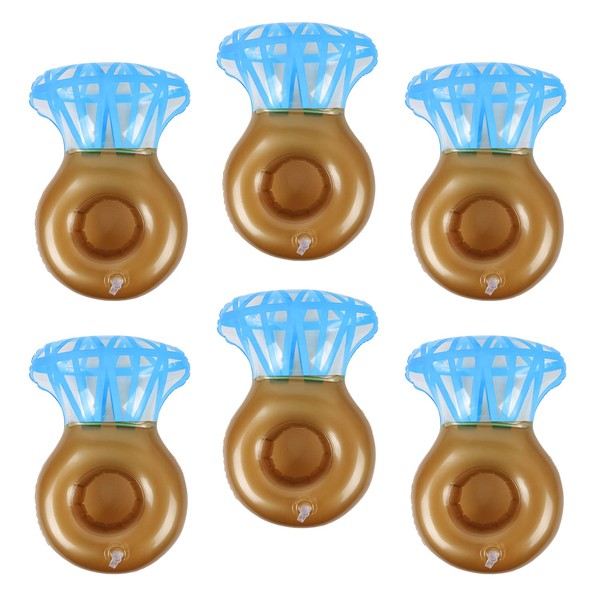 6 Pack Ring Inflatable Drink Holder, LIYDE Drink Floaties Floating