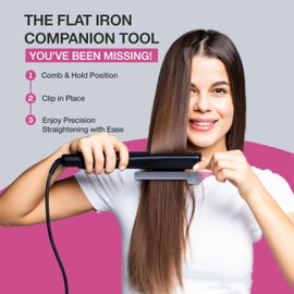 ColorBow Peine de clip de cola de rata (paquete de 2) peine alisador de pelo, peine de hierro plano, peine de alisado, herramientas de peinado para colorear el cabello, herramientas de corte y guía de hierro plano