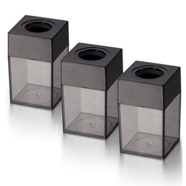 Officemateoic Small Clip Dispenser, Smoke/Black, 3-Pack (93693)